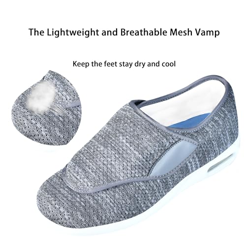 QHBPMGAD Women's Diabetic Shoes, Wide Width Elderly Sneakers for Women, Adjustable Hook and Loop Closure Non-Slip Breathable, Swollen Feet Walking Edema Shoes2