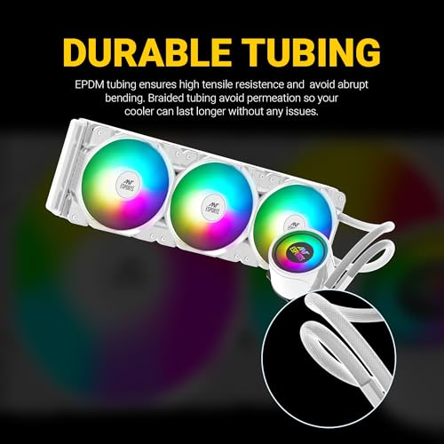 Ant Esports ICE-360 360mm Addressable RGB 2600 RPM AIO I CPU Liquid Cooler - White I Support Intel - LGA115X/1200/1700/1366/2011/2066 & AMD -... - Image 6