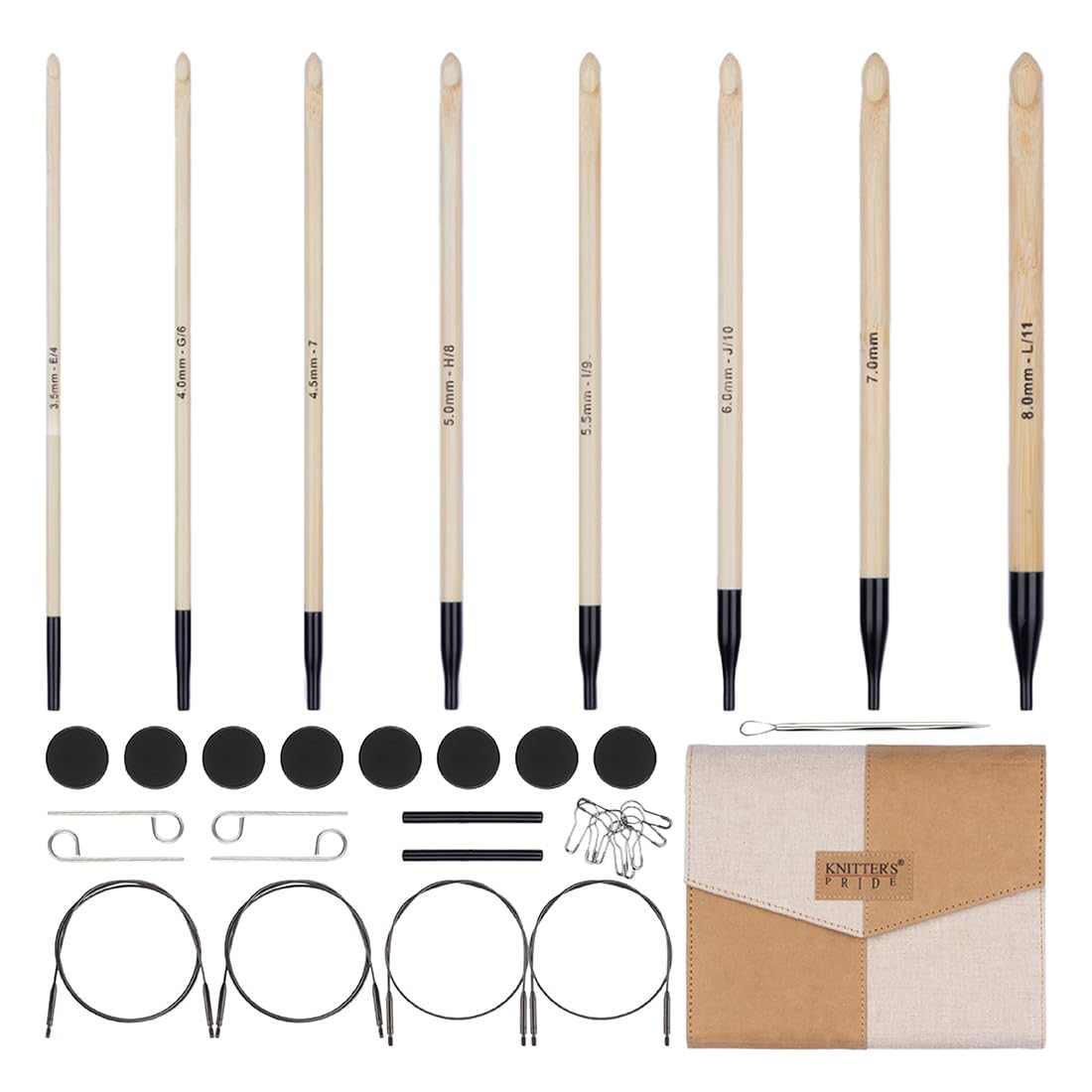 Zest szydełek tunezyjskich Knitter’s Pride Bamboo Luxe – 8 rozmiarów