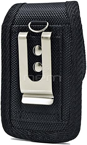 Military Grade Heavy Duty Holster Nylon Metal Clip Compatible with Flip Phone or Smartphone Up to 4.25x2.25x0.85 Inch in Dimensions, Rugged Nylon Canvas Carrying Case with Belt Clip image 5