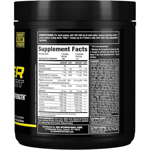 Image of ALLMAX IGNITER Sport, Blue Raspberry - 330 g - Pre-Workout Formula - with Caffeine, L-Citrulline, L-Arginine, Creatine & Beta Alanine - Up to 50 Servings