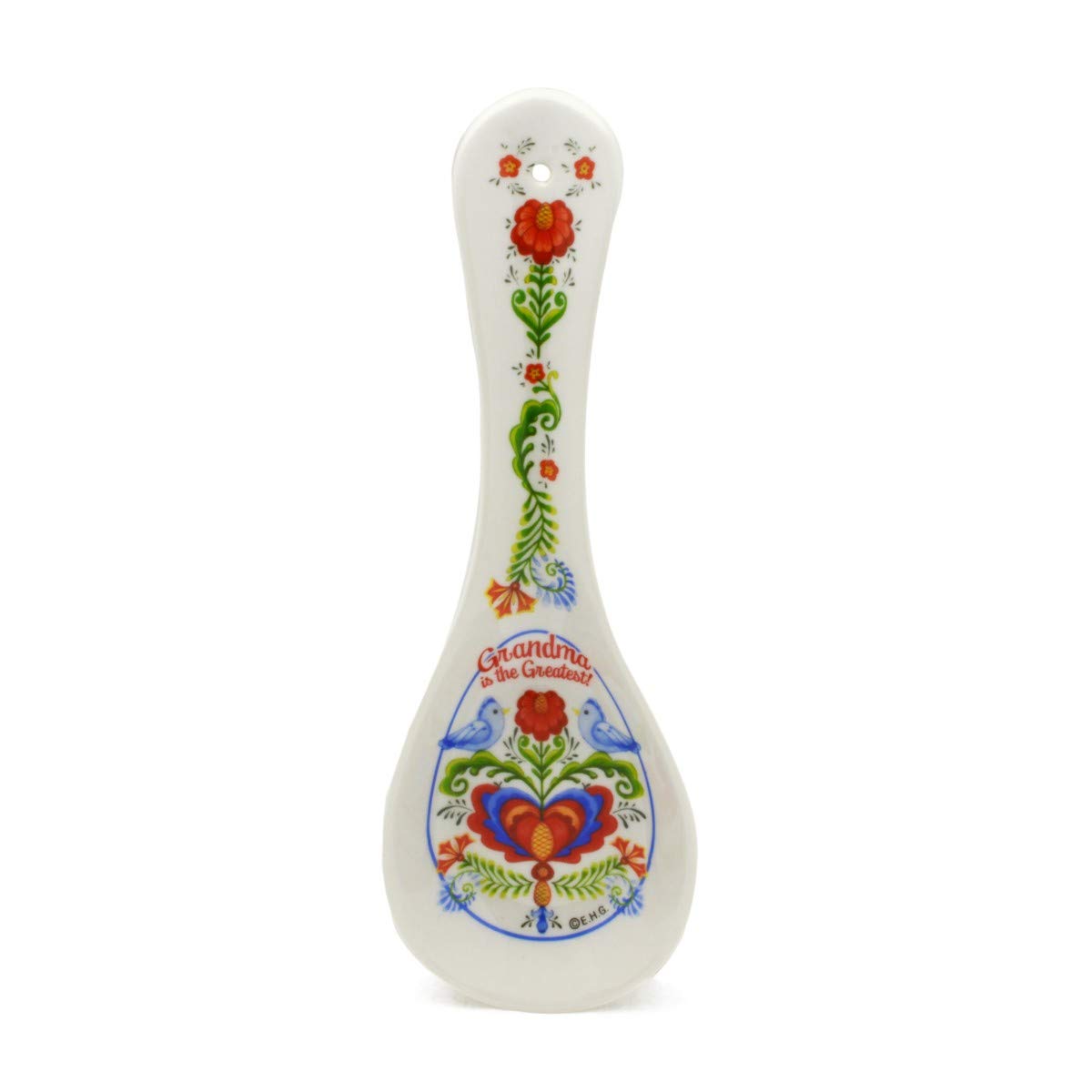Decorative Ceramic Kitchen Spoon Rest by E.H.G | Birds Artwork 