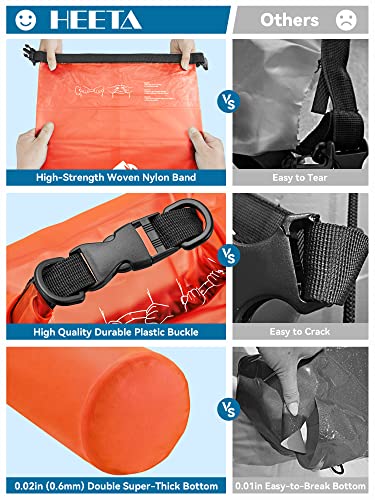 image for HEETA Dry Bag Waterproof for Women Men, Roll Top Lightweight Dry Stora