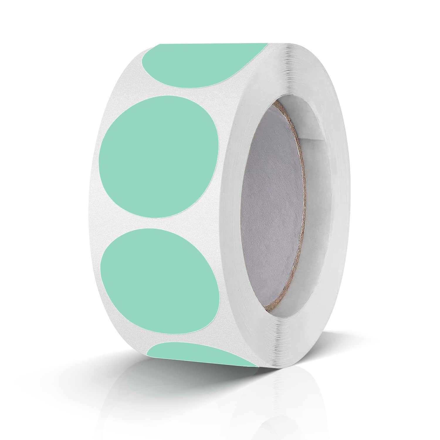 Meitaat Round Stickers Light Green 1 Inch Circle Labels Color Coding Dot Vinyl Floor Sticker Waterproof Removable Roll of 500