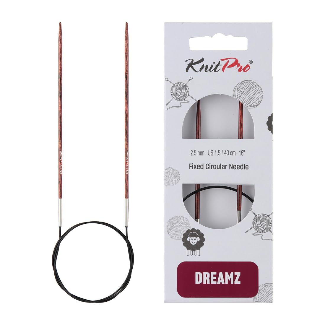 KnitPro Dreamz Fixed Circular Needles 16" (40cm) | Size 2.50mm