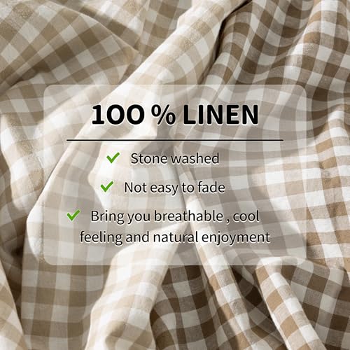Image of LBRO2M 100% French Pure Linen Sheet Set 4Pcs, 16 inch Deep Pocket Cal King