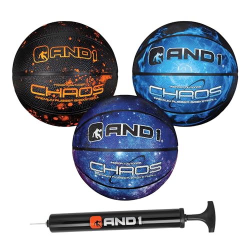 Image of AND1 Mini Basketball Pack Set for Kids (Deflated w /Pump Included): - 7-Inch Premium Youth Size Basketballs, Easy to Grip