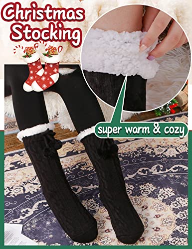 Ebmore Slipper Fuzzy Socks For Women Fluffy Cozy Cabin Winter Warm Soft Fleece Comfy Thick Christmas Stocking Stuffer With Grips(Black) #TOP1