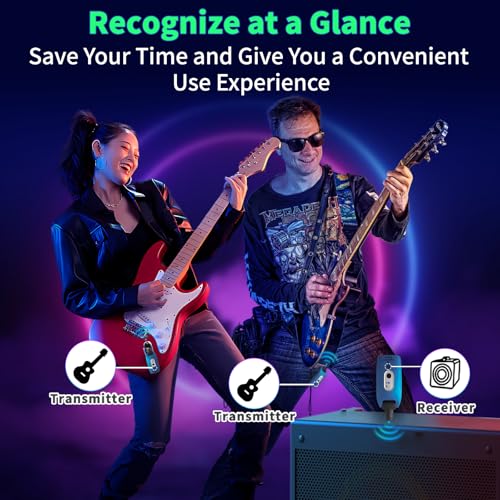 Image of A9 Wireless Guitar System 2.4GHz Built-in Rechargeable Lithium Battery 270Rotate Audio Wireless Transmitter Receiver for Guitar Bass Violin Keyboard Electric Instruments (1C-NRJ0-646R)