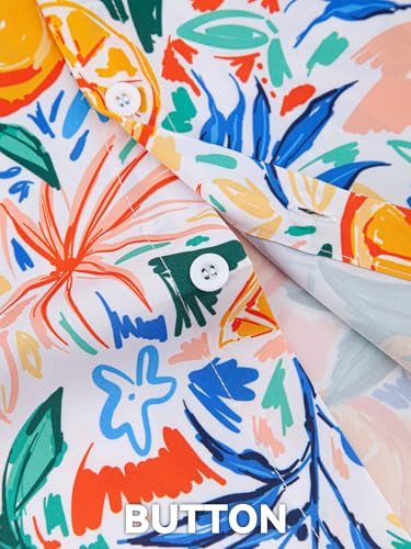 Image of Yoimira Hawaiian Shirts for Men, Print Mens Casual Short Sleeve Button Down Shirts Floral Aloha Beach Shirt