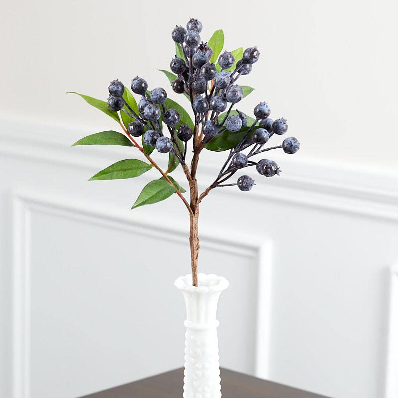 Factory Direct Craft Group of 2 Artificial Blueberry Sprays for Floral Arrangements and Displays (16-3/4"H)