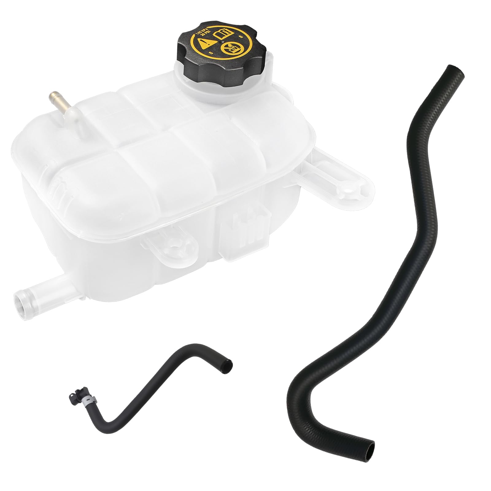 Engine Coolant Reservoir Tank With Cap, Air Bleed Hose & Heater Hose Compatible With Buick Chevy Vehicle 2013-2021 Encore 1.4L Trax 1.4L 1.8L Replaces# 603-955, 95269001, 42638619, 96968691, 96968694