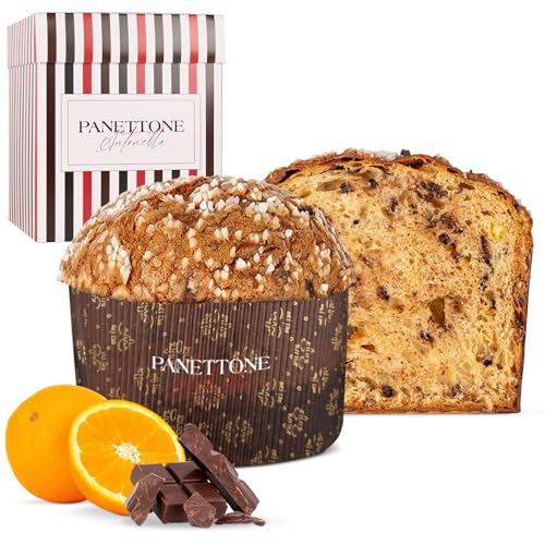 Panettone Antonella Chocolate & Naranja 600 gr | Panetone Artesano Choco Naranja Sin Conservantes Ni Colorantes | Dulce Navideño Elaborado con Masa Madre | Receta Tradicional