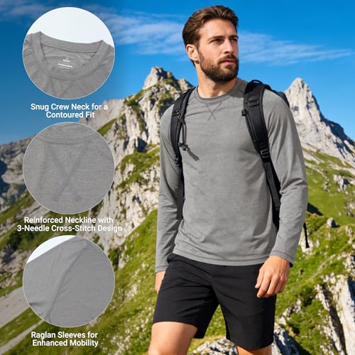 Image of Mens Swim Shirts UPF 50+ Sun Shirts Rash Guard Quick-Dry Fishing T-Shirts