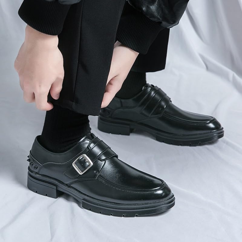 New Trend Height Increase Genuine Leather Shoes Comfortable Formal Dress Shoes for Men Business Single Buckle Formal Shoes Dress2