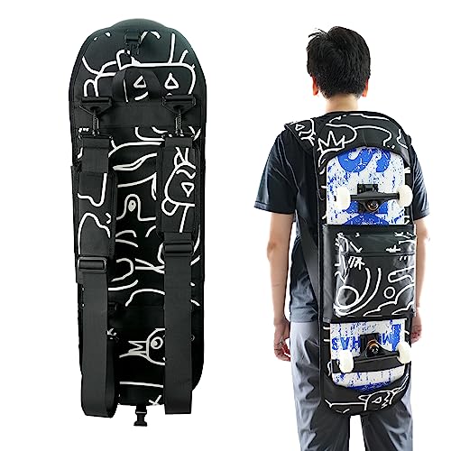 QOPET Skateboard Tasche aus verdicktem 900D Oxford, Cruiser Board Tasche Elektrische Skateboard Tasche Wasserdicht Rucksack für Skateboarding