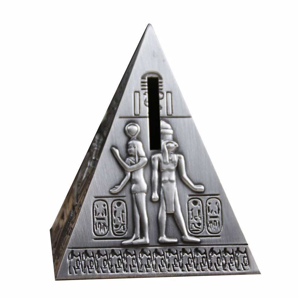 Amazon Co Jp ピラミッド貯金箱 洗礼ギフト 金属工芸装飾品 クリエイティブシンプル現金ボックス パーソナライズされた亜鉛合金貯金箱 Home Kitchen