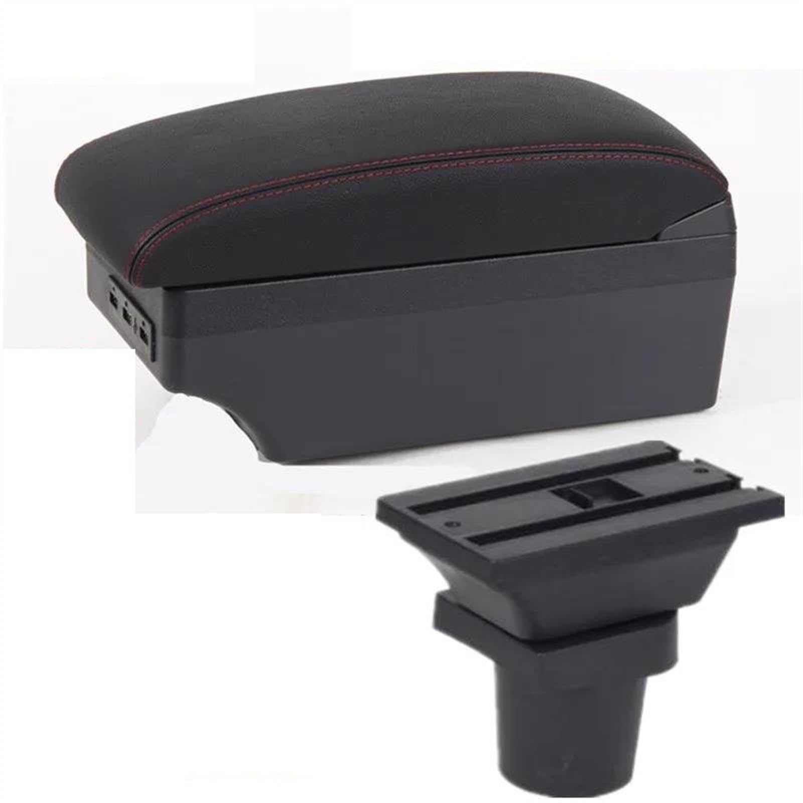 NMJLQW Storage Rack Armrest Box With Multifunctional Support PU Cushion Car Interior Modification Accessories For RAV4(C red line 7USB)