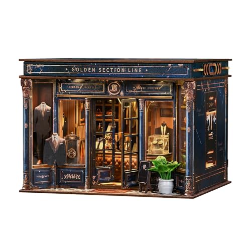 CRESYMME ミニチュアハウス ドールハウス ブックヌック キット 木製 DIY 立体 趣味 手作り（静かな紳士の仕立屋）