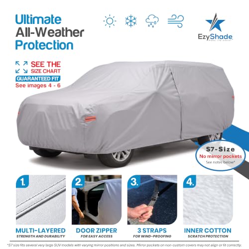 Image of EzyShade SUV Car Cover Waterproof All Weather. See Size-Chart. Size S7