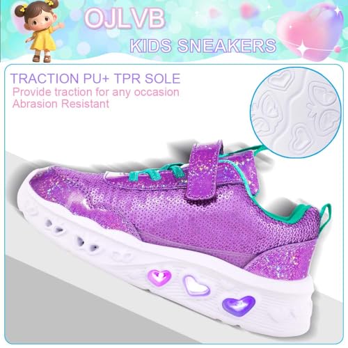 Ojlvb Light Up Shoes For Girls, Toddler Kids Cute Fashion Led Sneakers thumb #3