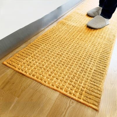 泉州産 洗えるキッチンマット 45×180cm イエロー(cubedot)