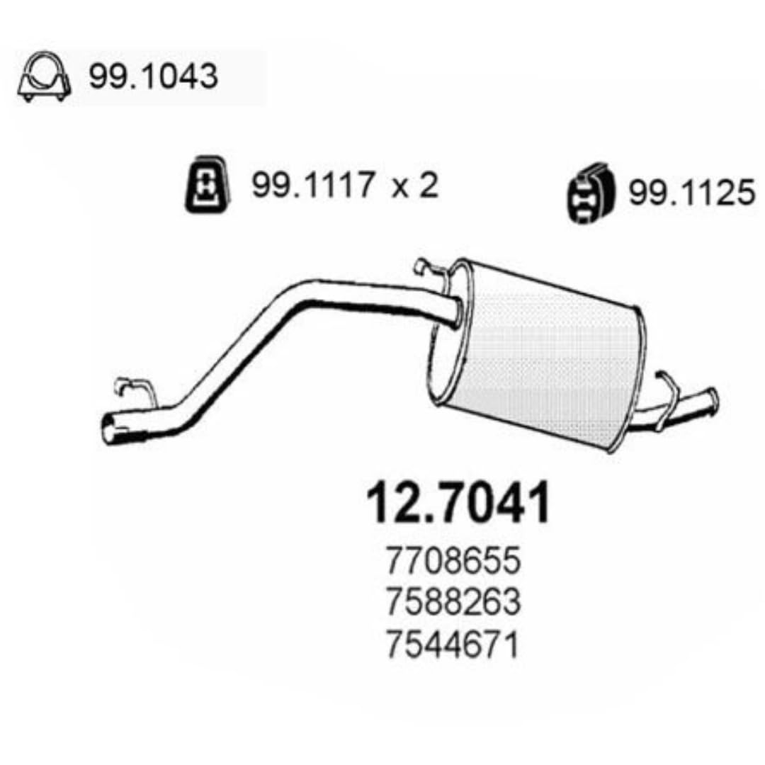 MARMITTA SILENZIATORE POSTERIORE COMPATIBILE CON FIAT PANDA 141, LANCIA Y10 156