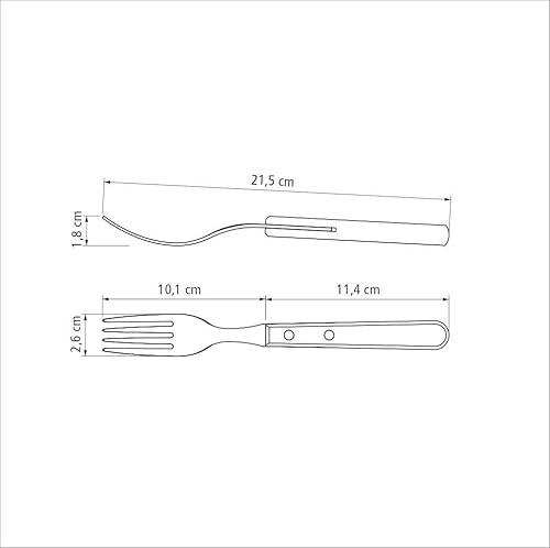 Miniatura 3 de Tramontina 21105490 Desert Fork with Wood Pattern, Polywood, 6.7 inches (17 cm), Dark Brown, Dishwasher Safe, Durable, Lightweight, Natural Wood,