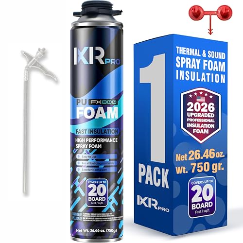 ixirpro Spray Foam Insulation Can (26.46 oz. / 750 g) Expanding Sealant, Closed Cell Spray Foam Heat Acoustic Insulation, High Density, Walls Ceiling Windows Doors