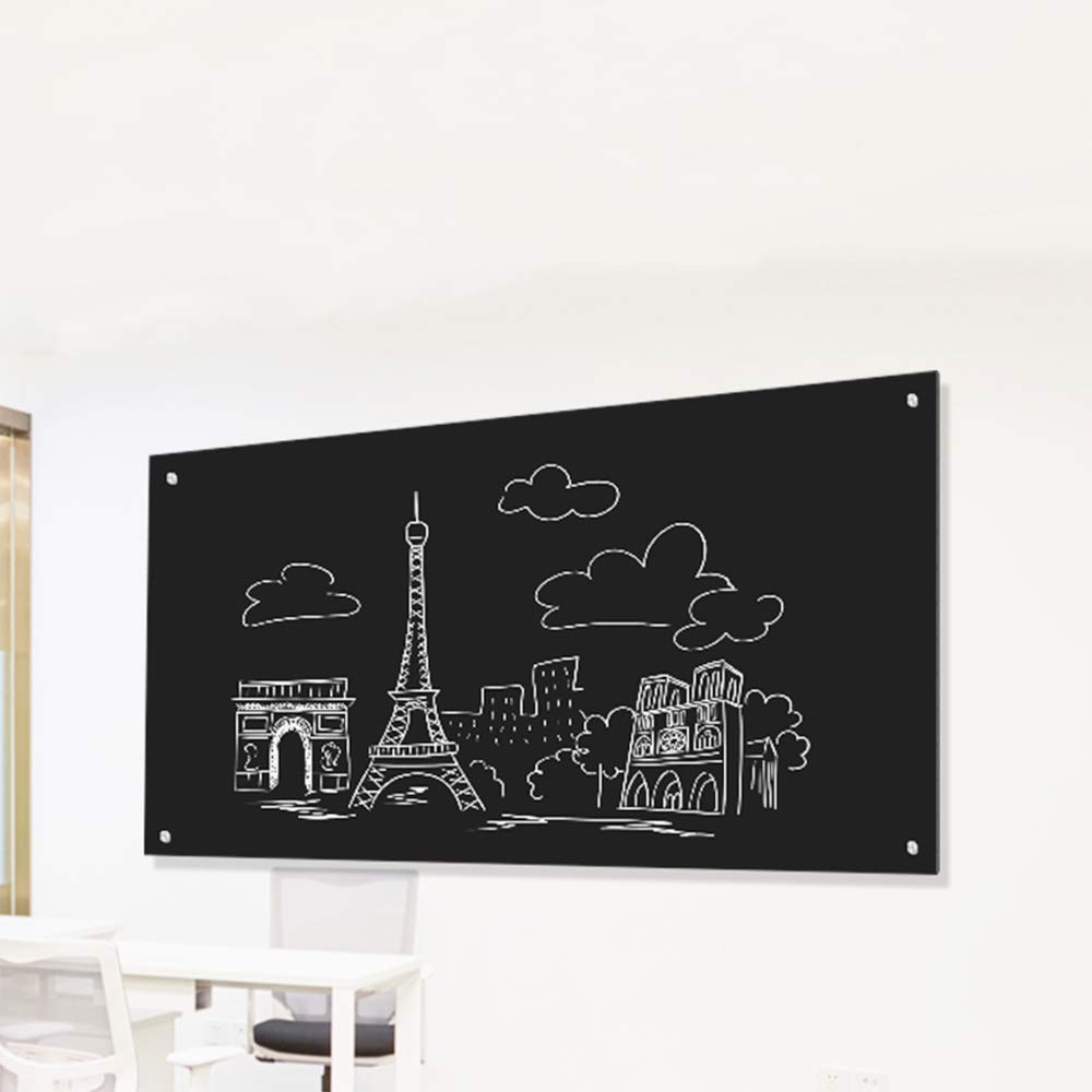 PUCHIKA Tablica magnetyczna, biała i czarna, magnetyczna, stabilna tablica, zmywalna na sucho, 600 x 900 x 4 mm