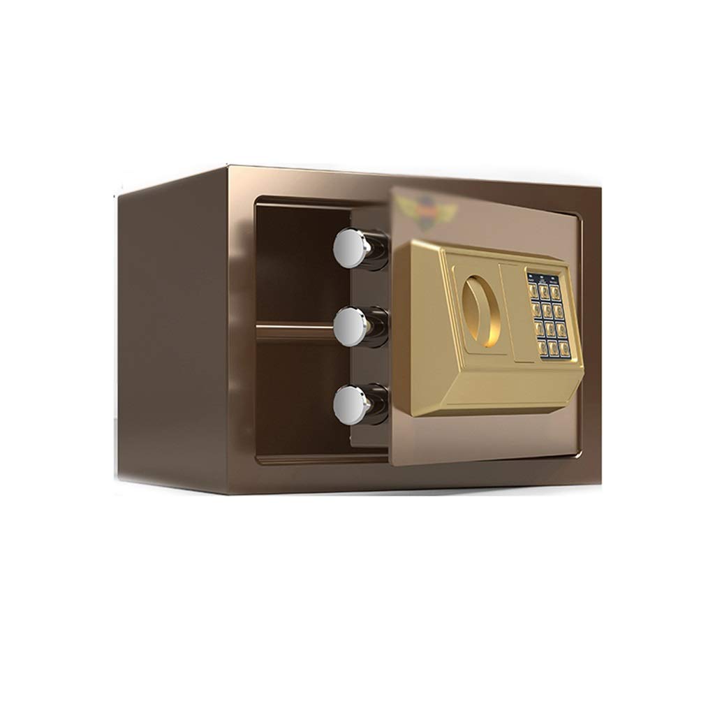 Cajas Fuertes Contraseña Antirrobo a Domicilio Seguro, Pequeña Caja de Seguridad Digital para Almacenar Documentos, Datos Informáticos, Certificados Gabinete De Seguridad ( Color : Brown , Size : 25 )