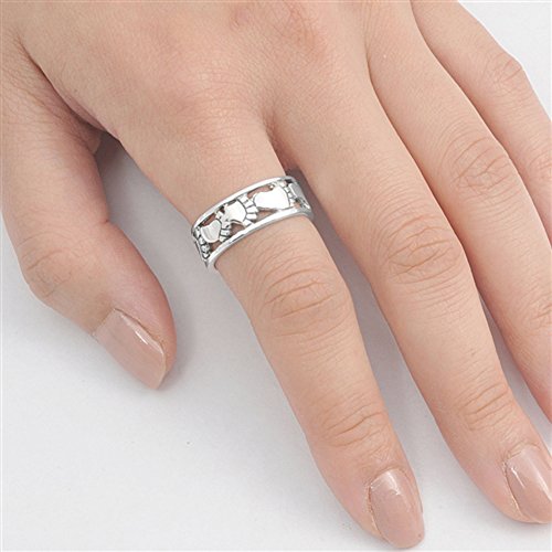 Footprint Feet Eternity Family Ring New 925 Sterling Silver Band Sizes 5-122