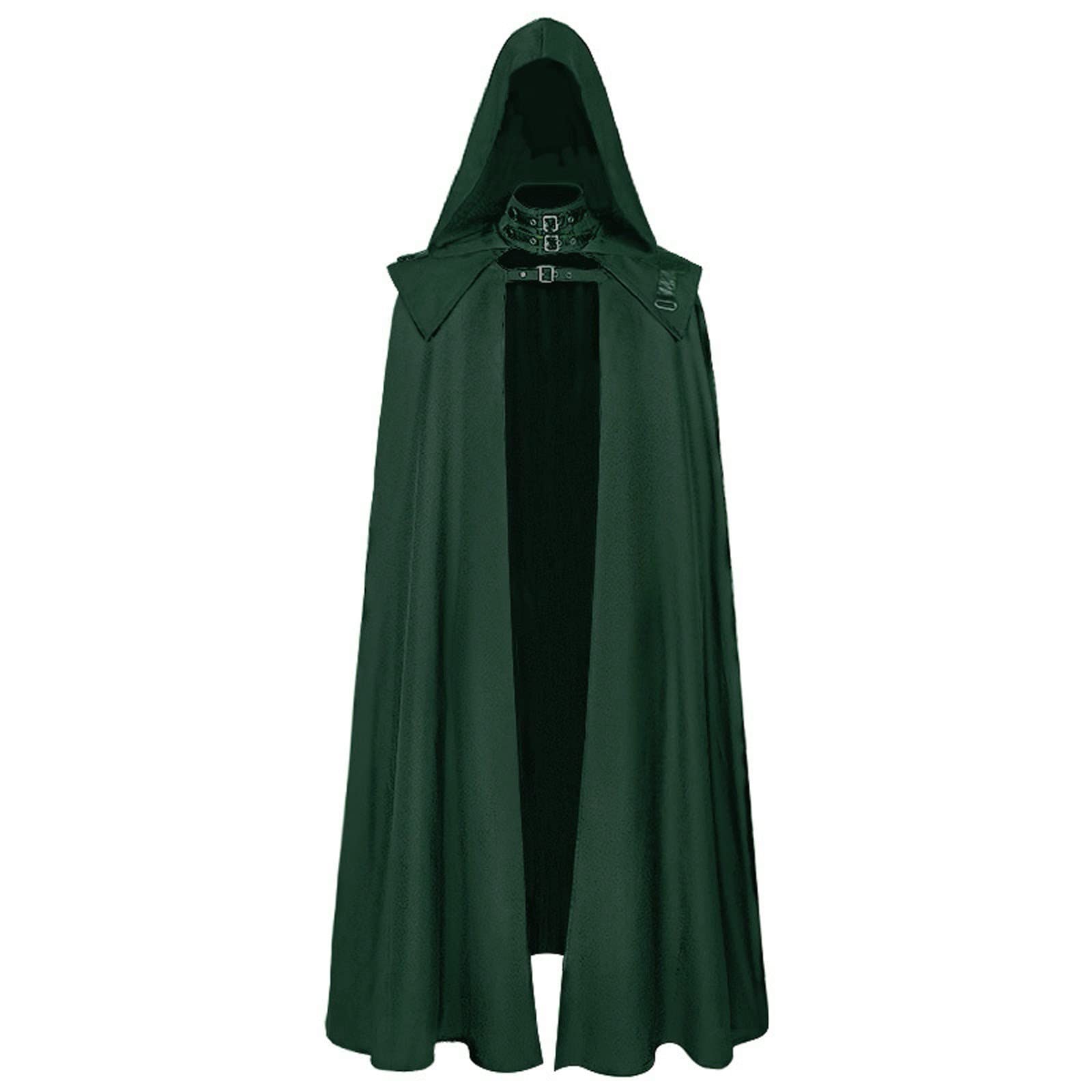 Halloween Costume Woman and Man Halloween Witch Cosplay Cloak Cape Costume Devil Cloak Robe Cloak Two Piece Set (Green, XXXXXL)
