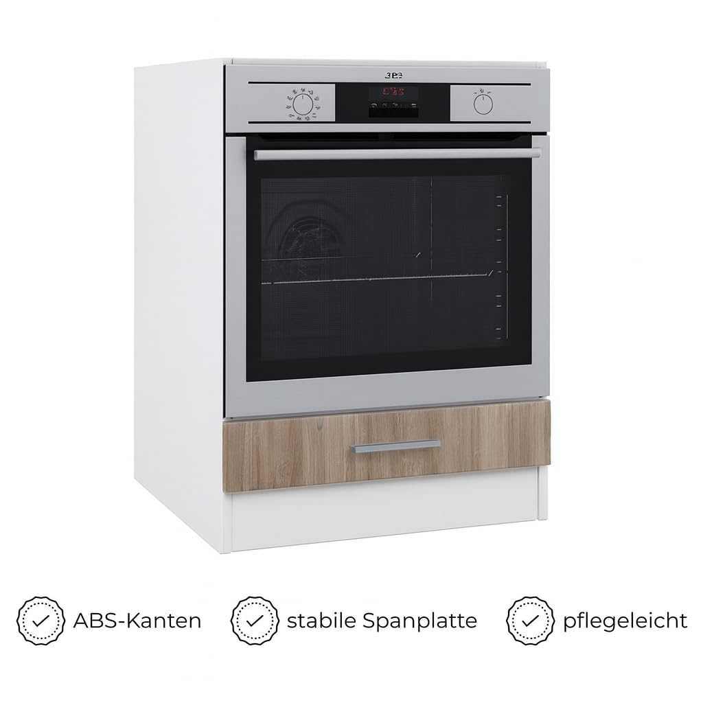 Ofenschrank für Einbauherd 60cm Sonoma Eiche Unterschrank Backofen Kochfeld