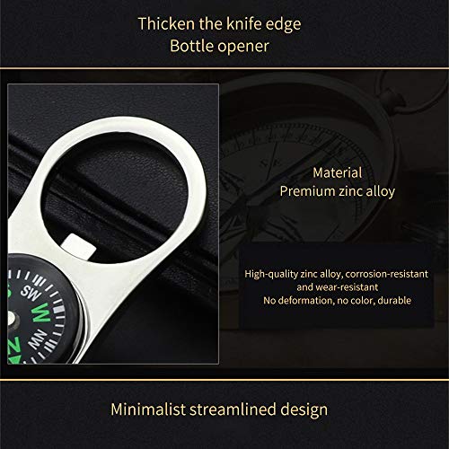 BIGBIGFAMILY Chaveiro mini bússola saca-rolhas, chaveiro de liga de zinco portátil, uso para viagens