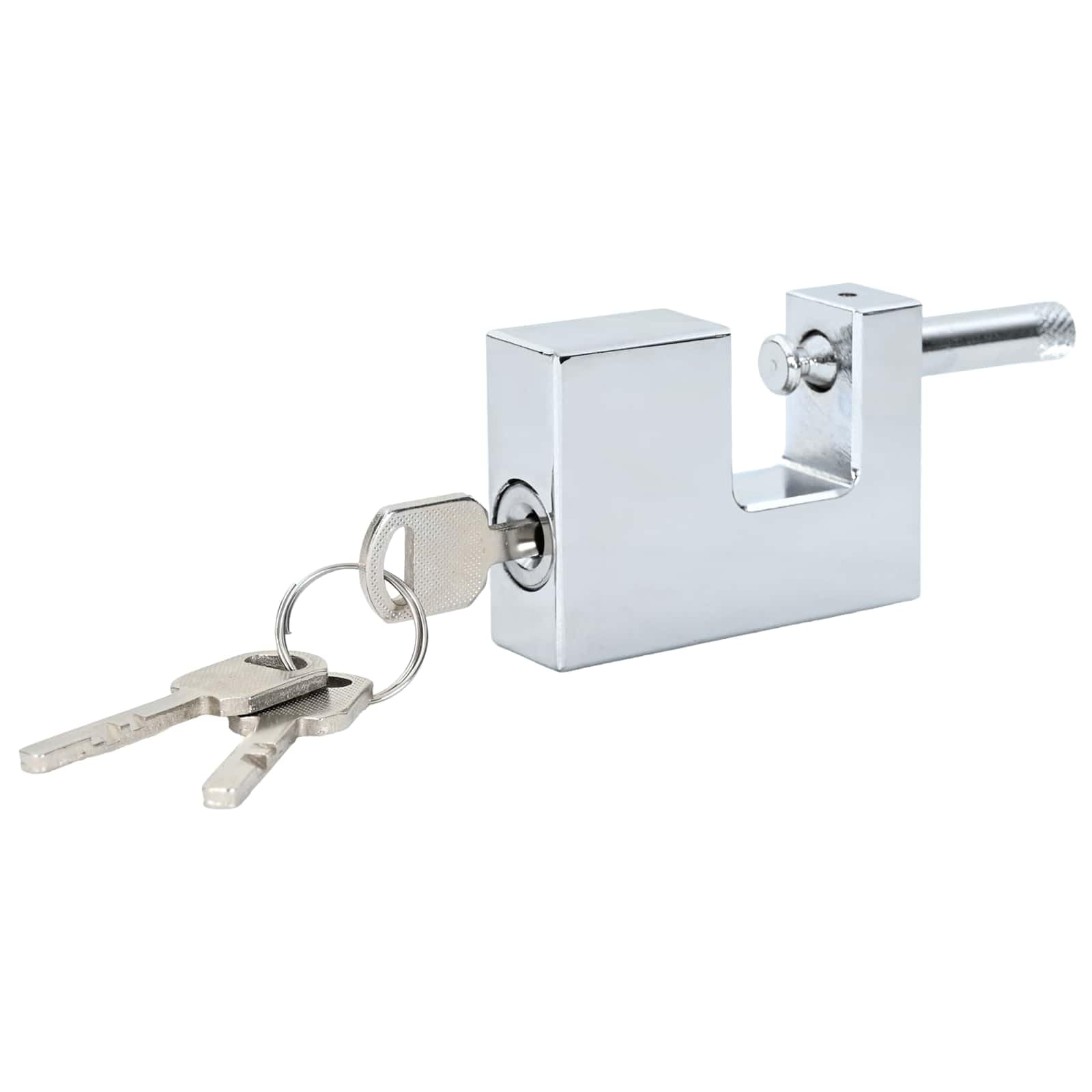 Set di 6 lucchetti di sicurezza in acciaio, colore argento, per cancelli, porte e armadi, design robusto in ferro, 7 x 1,9 x 5 cm