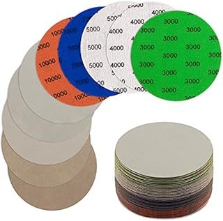 25PCS 125mm Sanding Discs, JatilEr Grit 3000/4000/5000/7000/10000 Round Wet Dry Sanding Disc Hook and Loop Flocking Orbital Sanding Pad Set in Sanding and Polishing for Electric Grinder Accessory