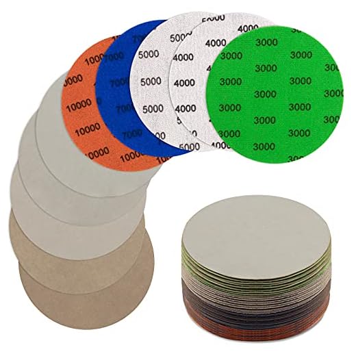 JatilEr 25 Stück Schleifpapier 125mm Klett, Körnung 3000/4000/5000/7000/10000 Schleifpad Runde Nasse Trockene Wasserschleifscheiben, Schleifscheiben Exzenterschleifer Schleifpapi Set 5 Zol