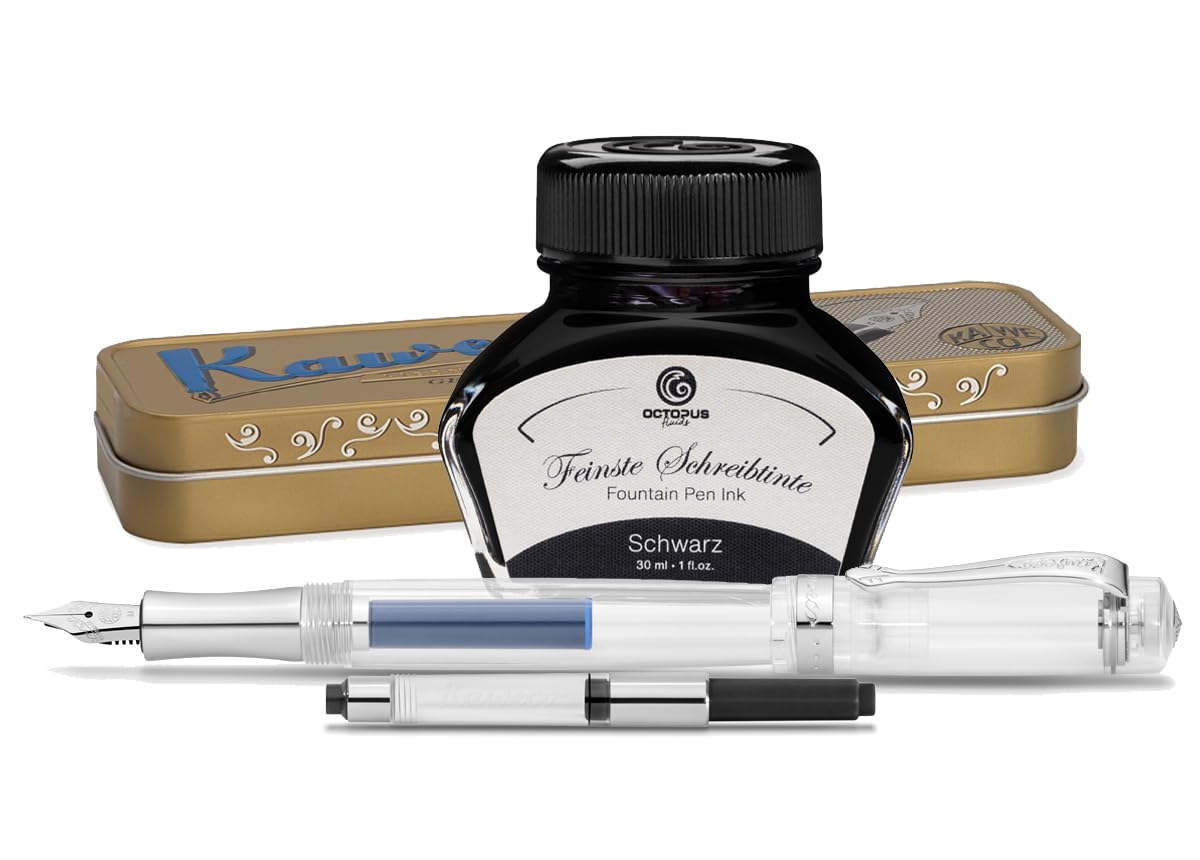 Kaweco Student Füllhalter mit 30 ml Füllhaltertinte, Konverter und Metalletui