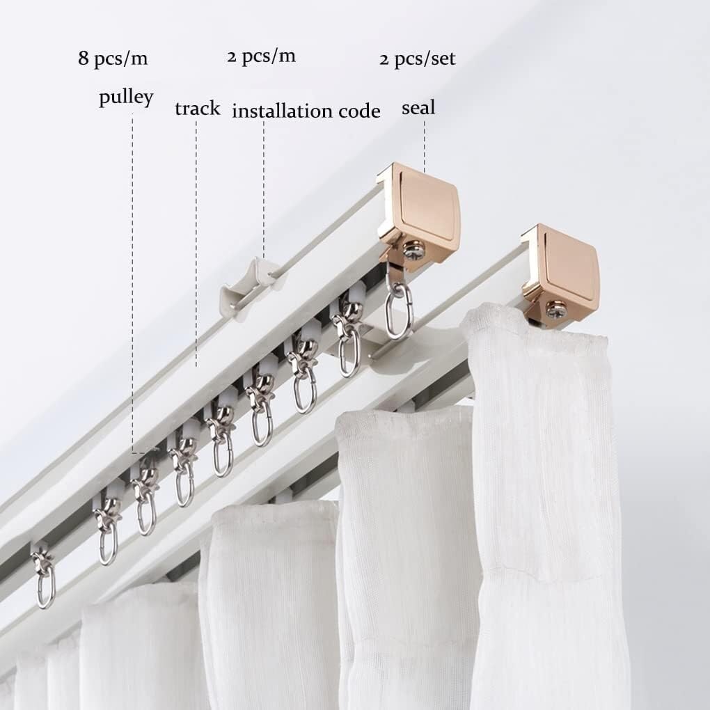 Decke, Schienenraum, Trennstange, Decke oder Wand, Schiene, Gleitschiene, Wohnzimmer (B,3 m)
