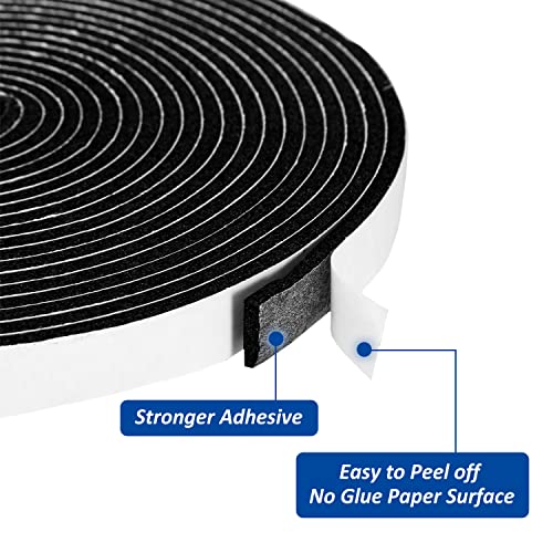 Foam Self Adhesive Weather Stripping - Weatherstrip Tape For Doors And Windows,Soundproofing Door Seal,Sound Insulation Strip,High-Density - 1/4"X1/8"-33Ft #TOP2