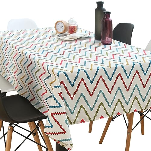 Nappe de table anti tache multicolore vague imperméable
