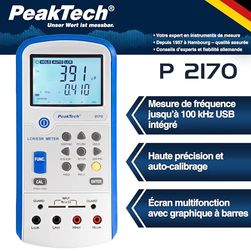 Instrument de mesure LCR PeakTech 2170 multifonction à fréquences variables