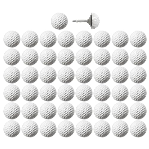 Image of Golf Ball Push Pins for Cork Boards and Maps, Designed in The USA, Golf Ball Pins, Set of 50