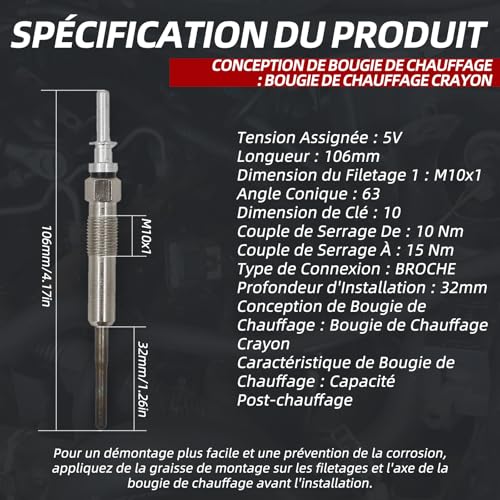 Bougies de préchauffage BMW M47 pour résoudre les problèmes de démarrage sur E46 E90 E60 X3 - 3