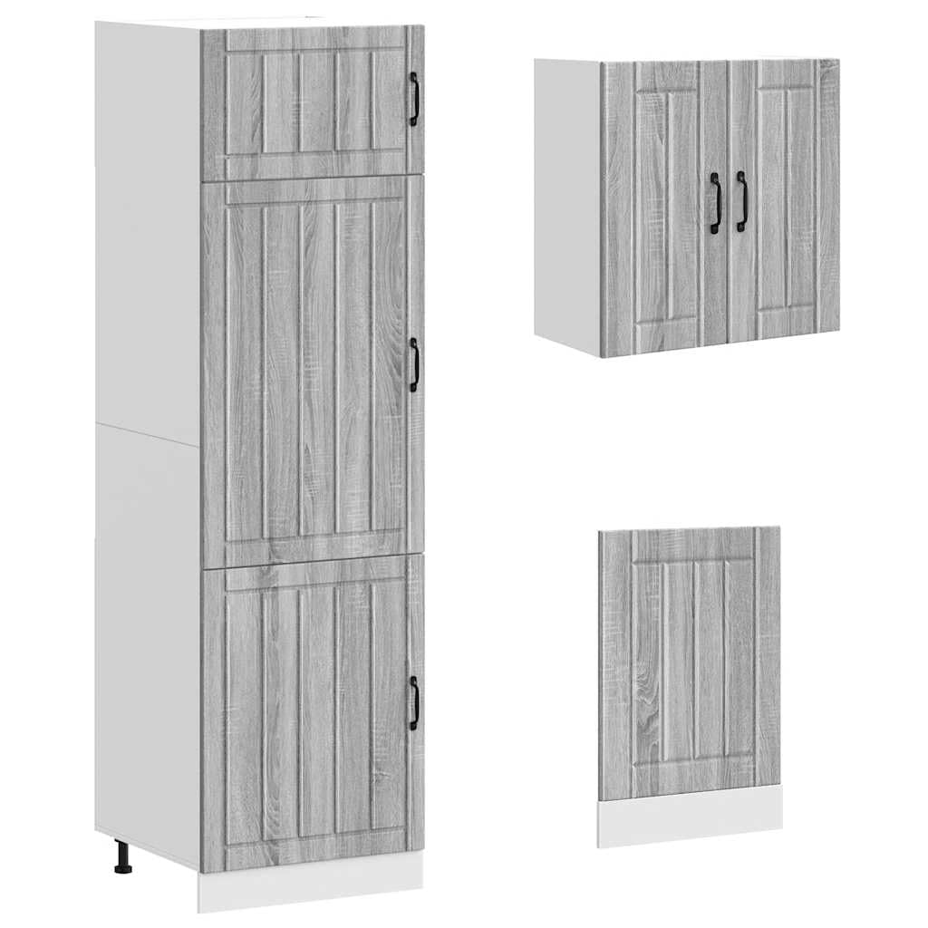 Set Mobili Cucina 8 Pezzi Kalmar Grigio Sonoma in Legno Multistrato