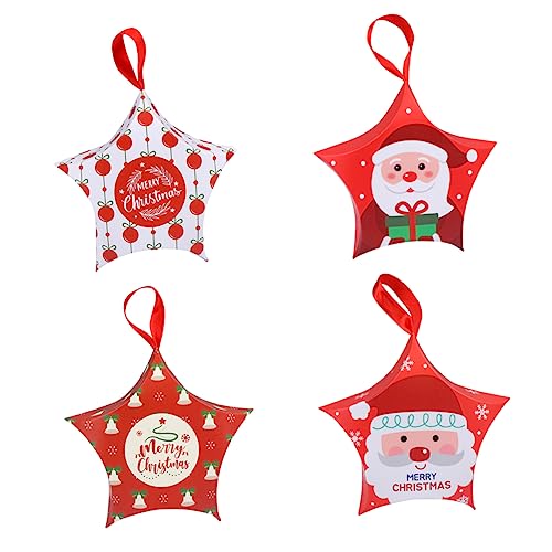 Angoily 12 peças pequenas caixas de papelão para doces forma decorativa caixa para presentes natalícios com de Pai Natal boneca árvore de Natal