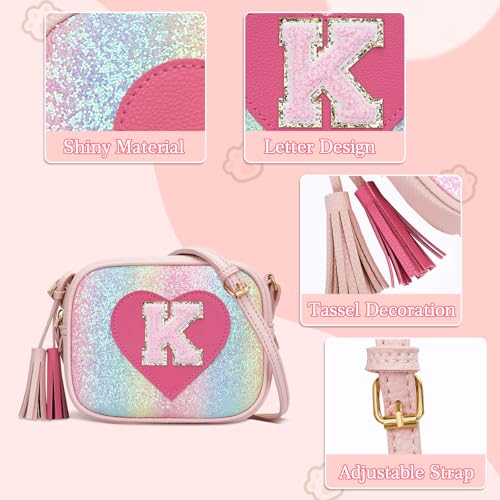 Image of KKXIU Birthday Gifts for Girls Initial Toddler Purse Cute Kids Crossbody Bag