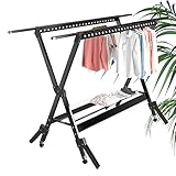Tendederos Plegables para Ropa, tendedero Plegable para Exteriores con Ruedas,...