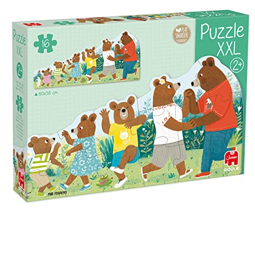 GOULA - Jumbo Spiele - Bärenfamilie buntes XXL-Holzpuzzle - Puzzle für Kinder ab 2 Jahre